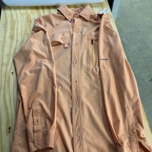 Salt Life SLX Vapor Men’s XL Fishing Shirt Peach Long Sleeve Vented Performance‎